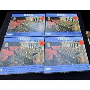 4 New Vtg Boxes Best Value 150 ct. Net Light Sets Clear Indoor/Outdoor 6X4Feet